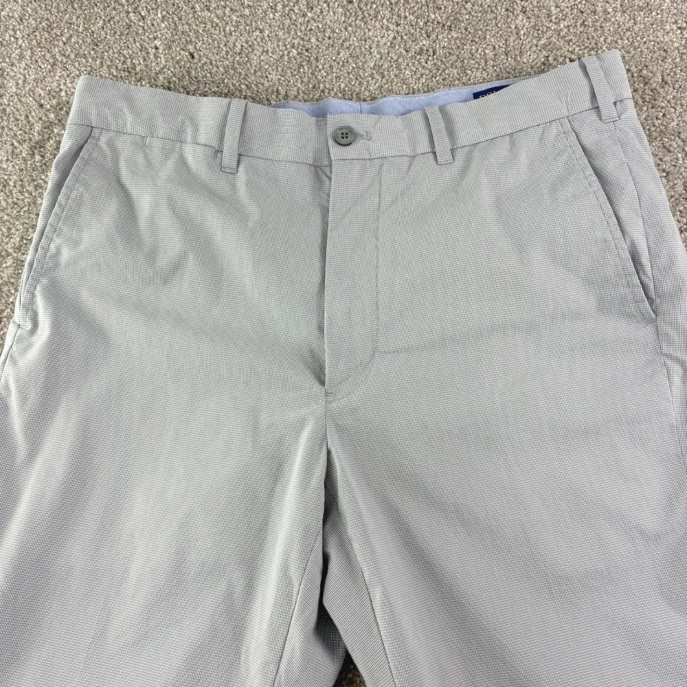 Polo‎ Golf Ralph Lauren Mens 33x32 Gray Micro Check Tailored Fit Pants Golfcore